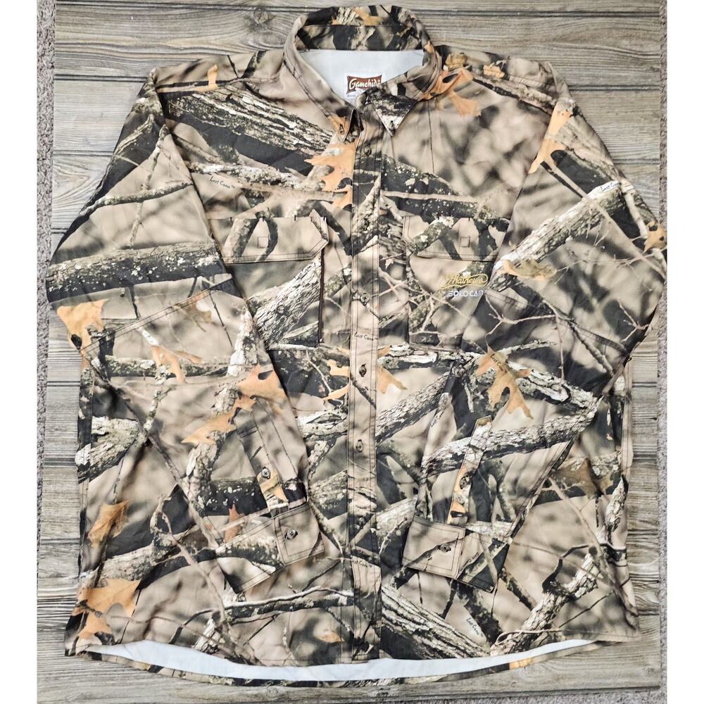 Gamehide Mathews Solocam Lost Camo Button Hunting Shirt Mens Sz 3XL Outdoor